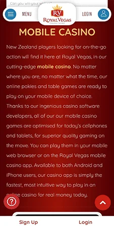 royal vegas mobile casino experience